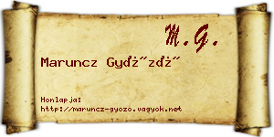 Maruncz Győző névjegykártya